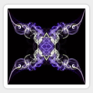 White and purple abstract twisted smoke isolated on black background, formed in circles Sticker